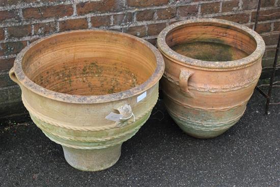 Two large terracotta pots